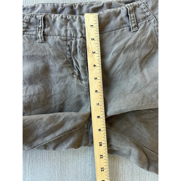 CAbi Wide Leg Flare Linen Pants Taupe Brown 4 - Picture 7 of 8